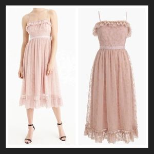 J.Crew Ruffly Tulle Dress Ashen Clay ruffle
